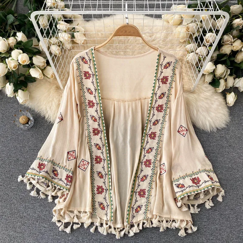 Embroidery On Shirt - Summer Women's Shirt Bohemian Holiday Style