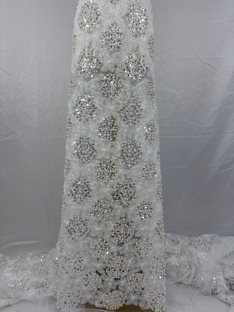Embroidery Net Fabric - Luxury Sequins Lace Fabric High Quality