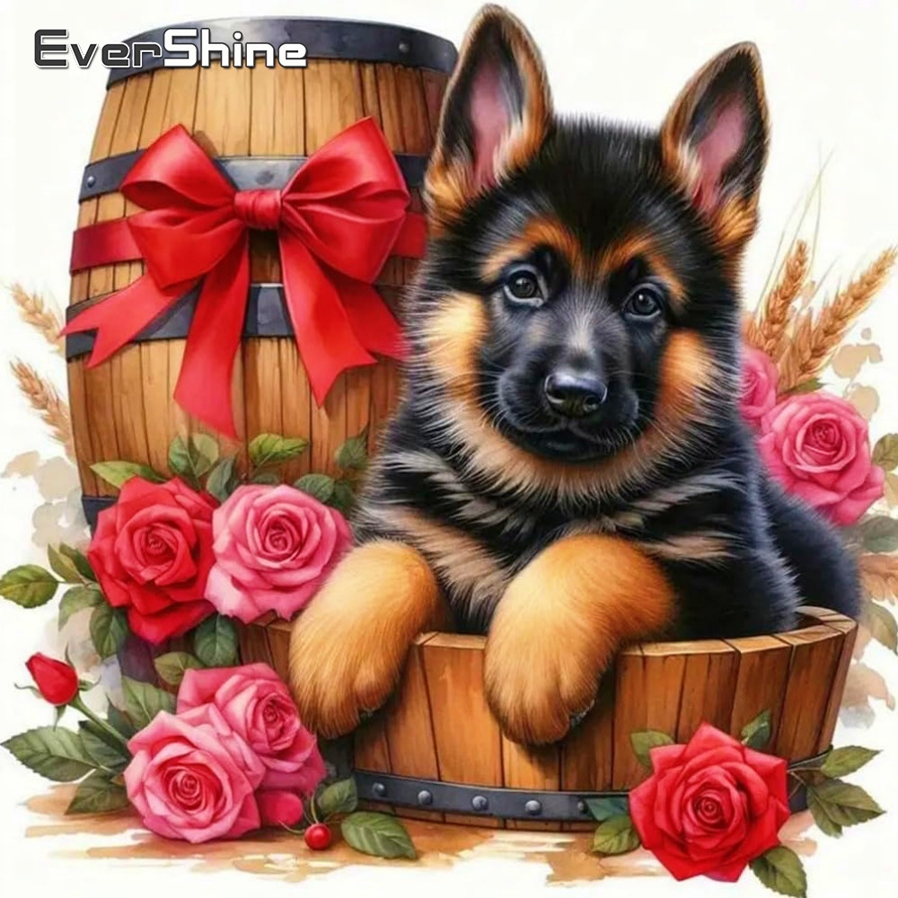 Embroidery Rose Stitch - Evershine Diamond Mosaic Dog Animal Cross