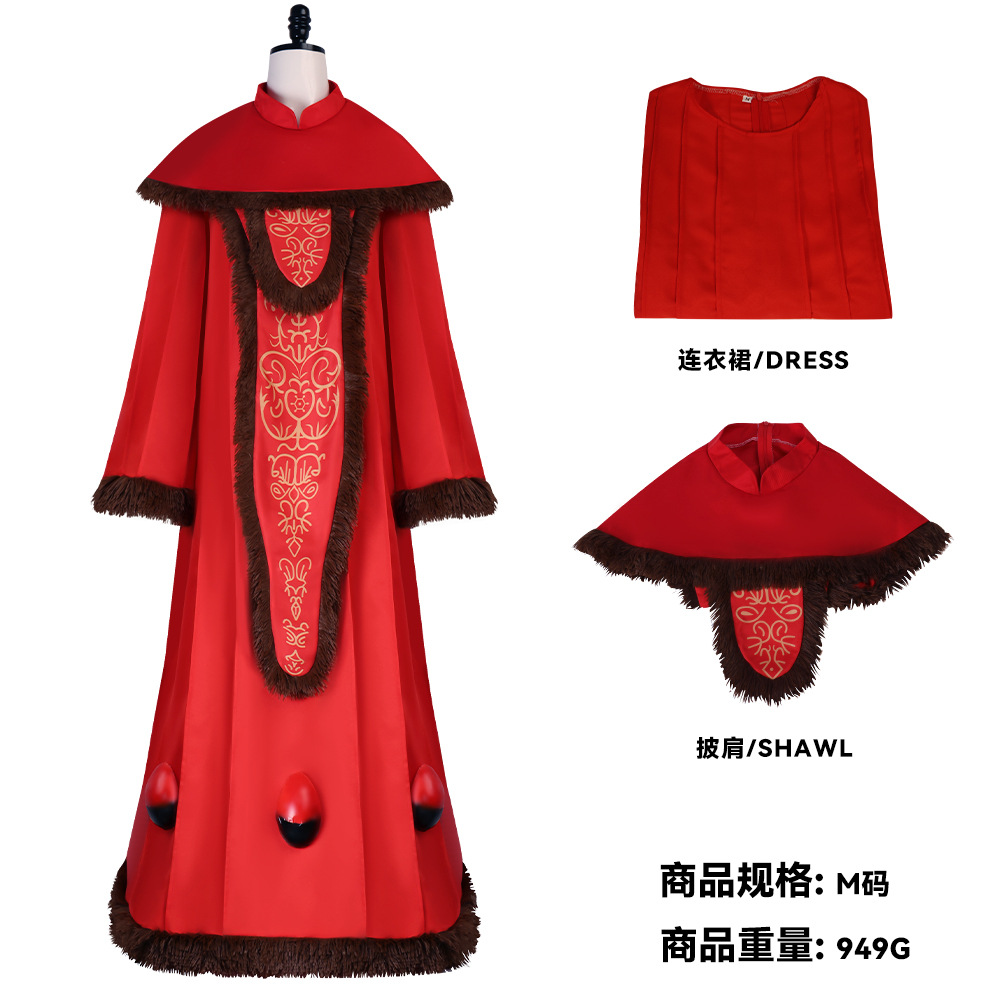 Embroidery Red - Women Retro Red Embroidery Robe with
