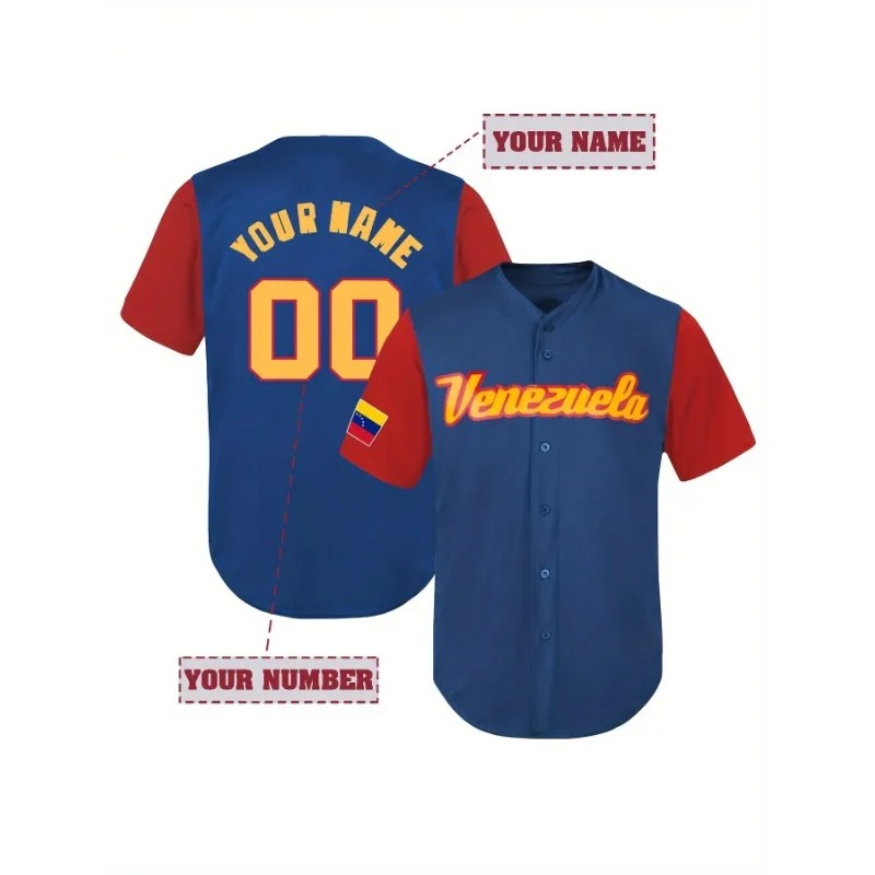 Custom Venezuela Baseball T-Sh - Embroidery On Shirt 评论和价格