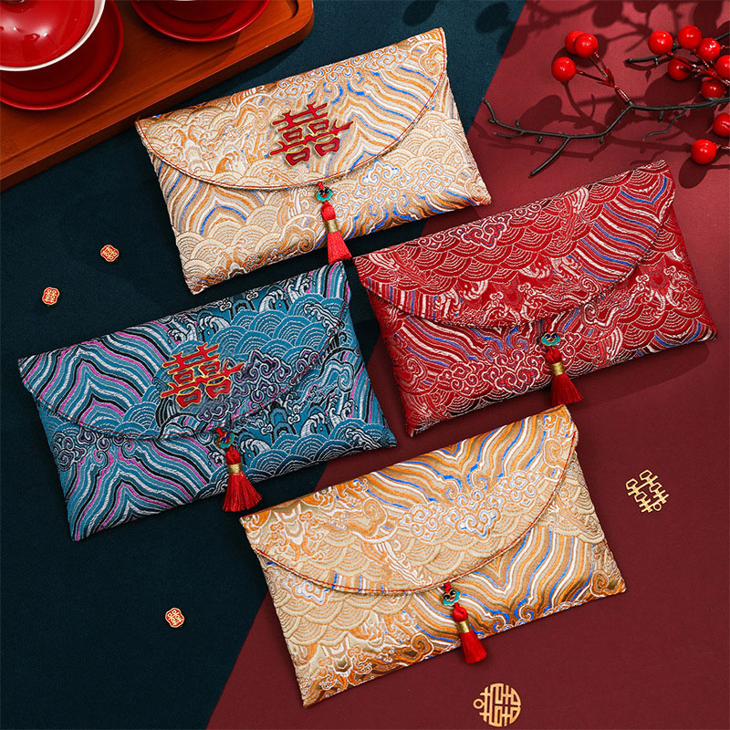 2 Pcs Brocade Embroidery Fabri - Embroidery Red 评论和价格