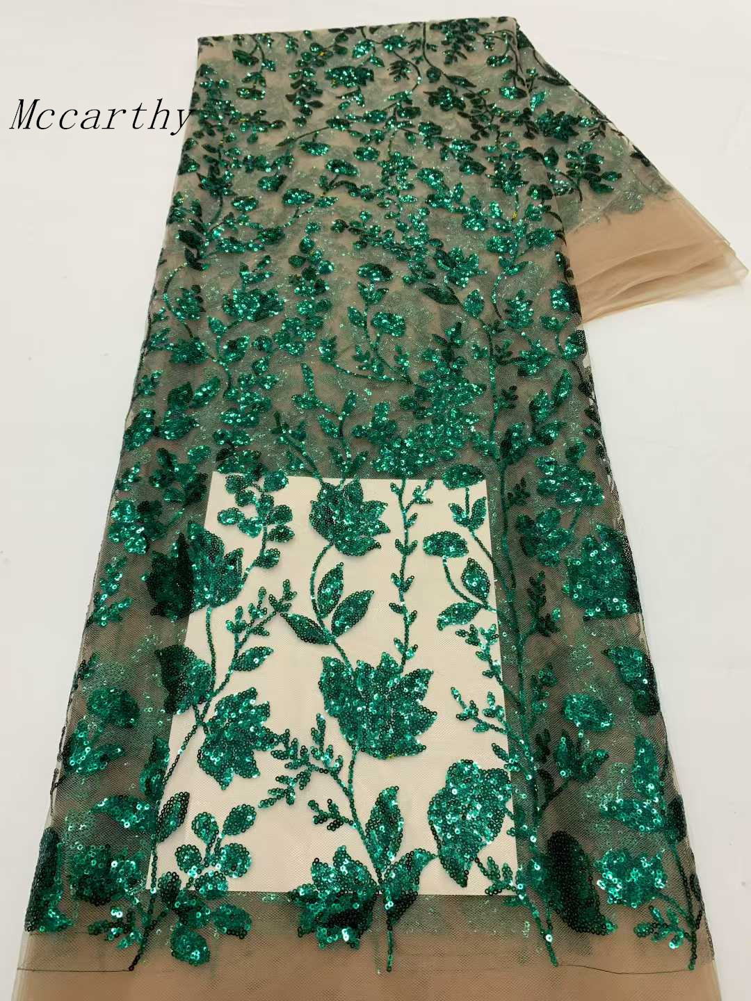 African Lace Fabric With Sequi - Embroidery Net Fabric 评论和价格