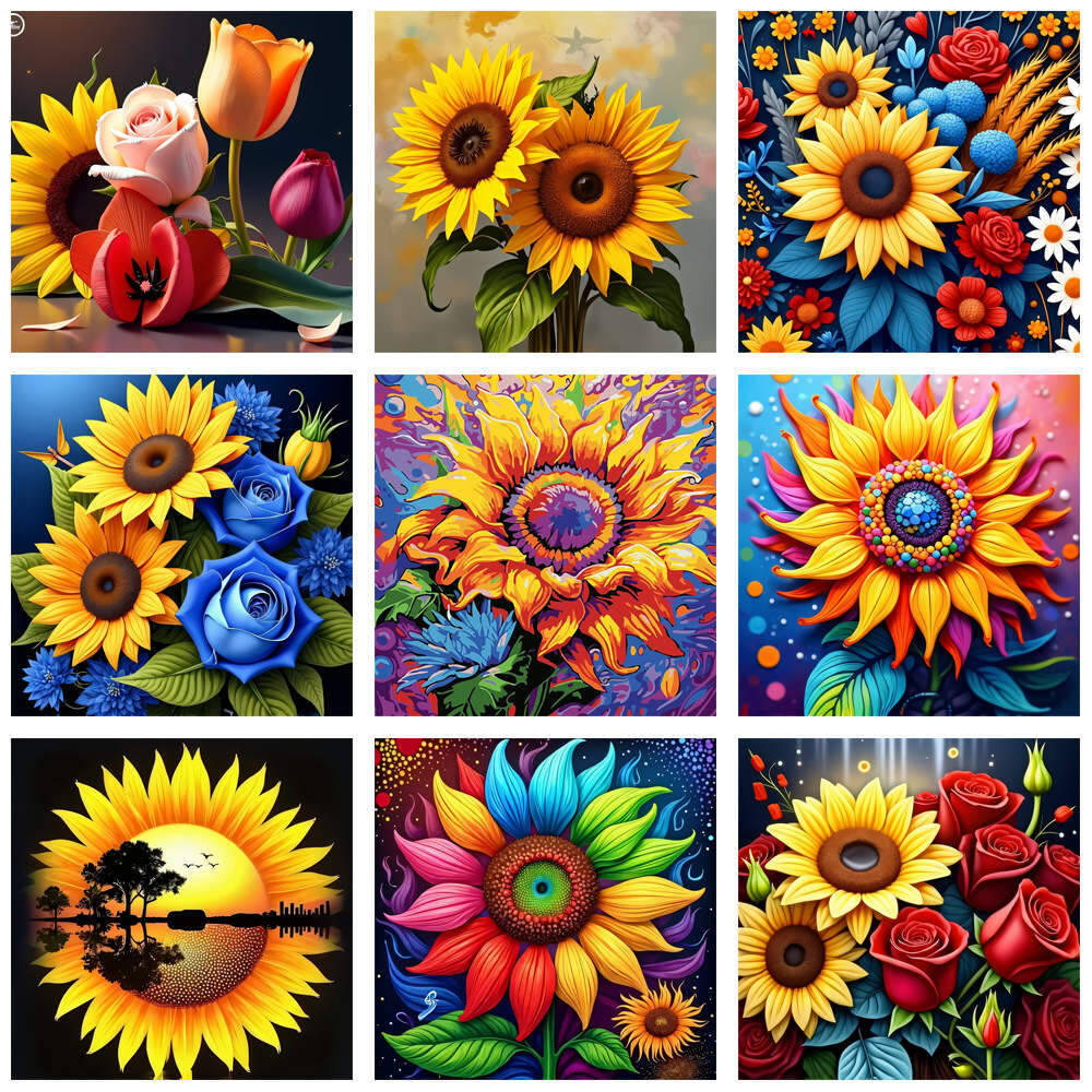 HUACAN Diamond Painting 5d Sun - Embroidery Rose Stitch 评论和价格