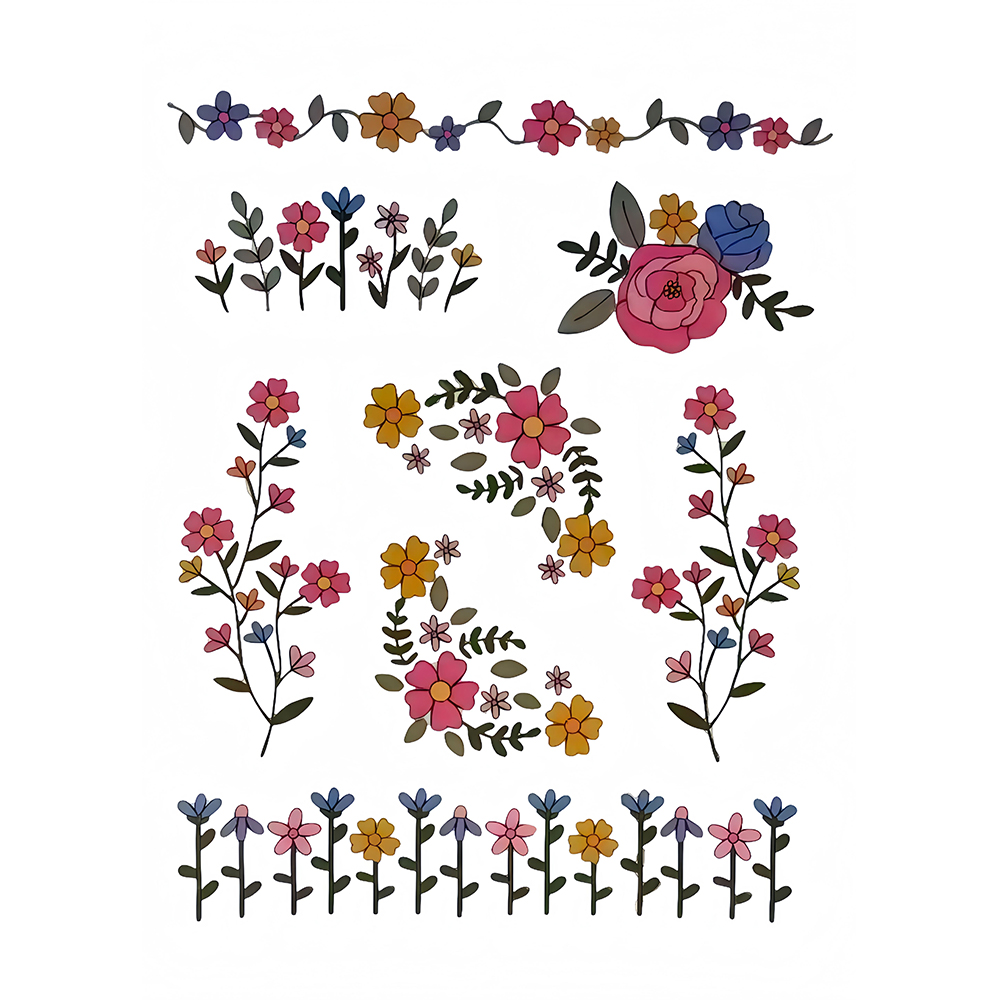 1 Set of 8pcs Colorful Graphic - Printed Embroidery Kit 评论和价格