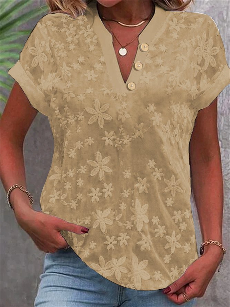 Summer Women White Floral Embr - Embroidery On Shirt 评论和价格