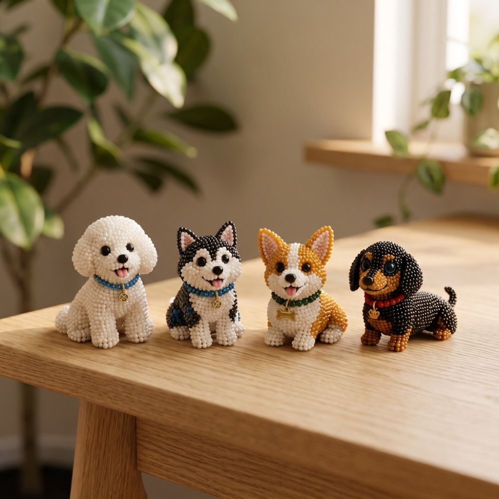 Handmade DIY Animal Bead Embro - Embroidery Kit Set 评论和价格