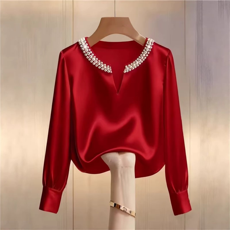 Elegant French Style Satin Pea - Embroidery On Shirt 评论和价格