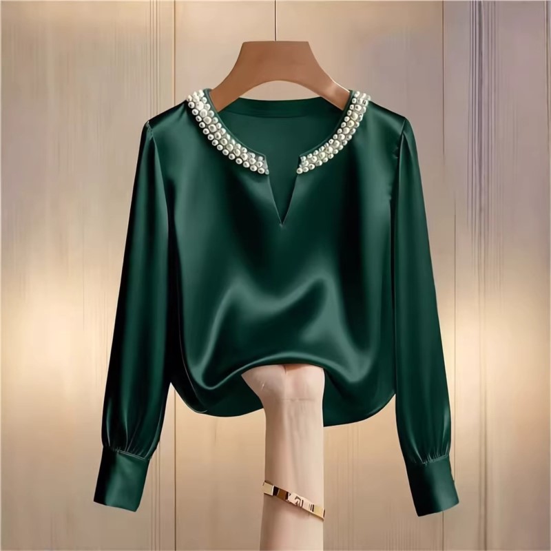 Elegant French Style Satin Pea - Embroidery On Shirt 评论和价格