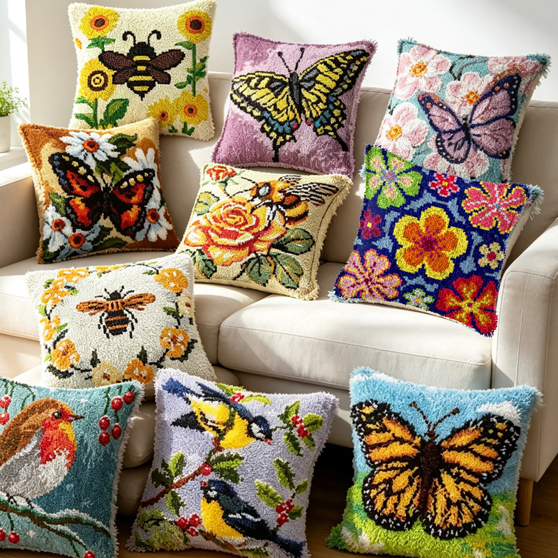 Flower Butterfly Cross Stitch  - Printed Embroidery Kit 评论和价格