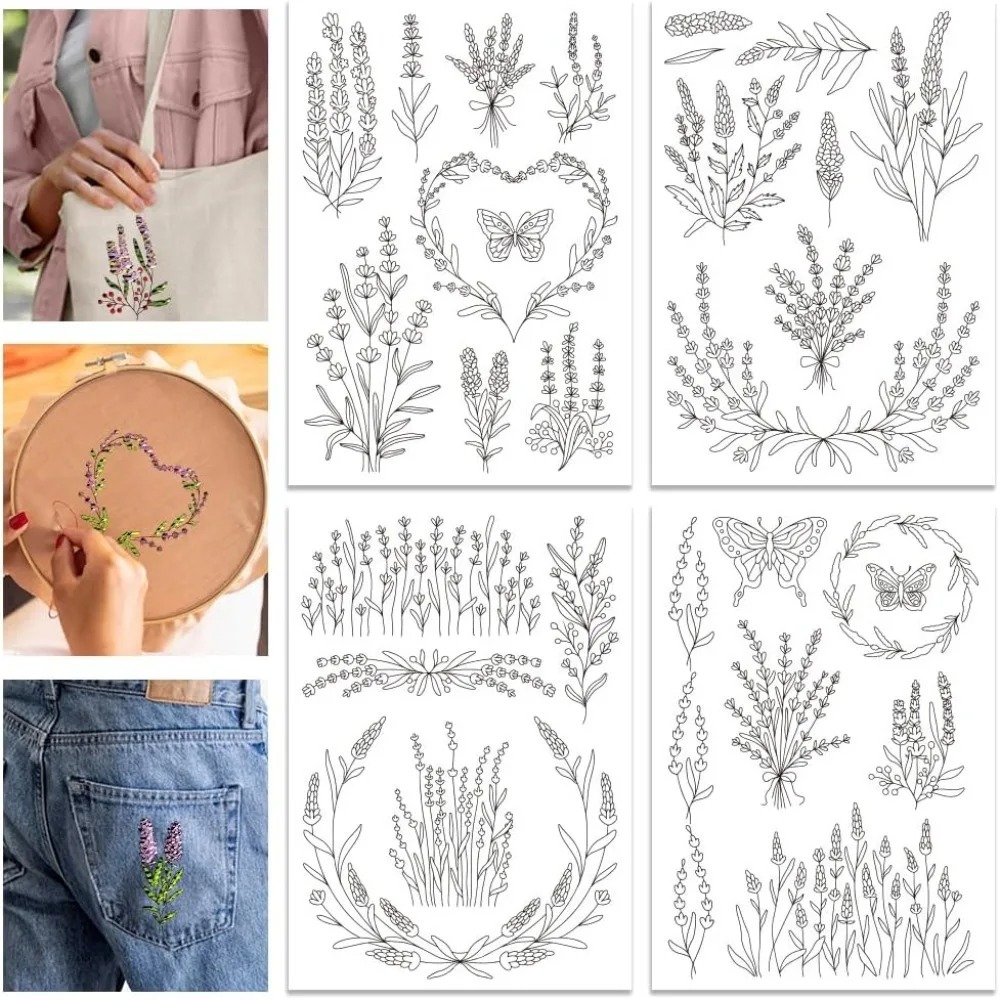 4 Sheets Lavender Flower Butte - Water Soluble Stabilizer 评论和价格