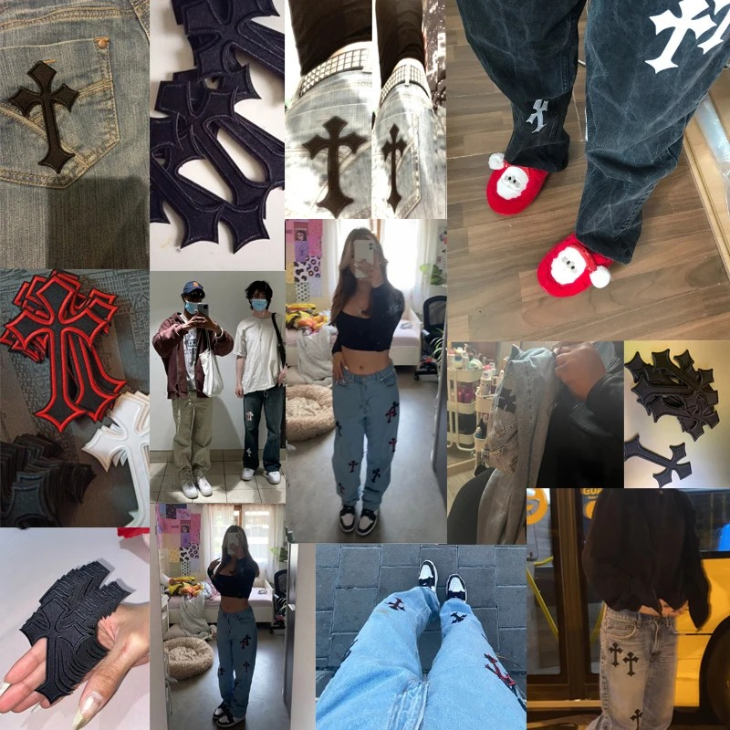 10 Pcs Cool Cross Patch Embroi - Embroidery Jacket Jeans 评论和价格