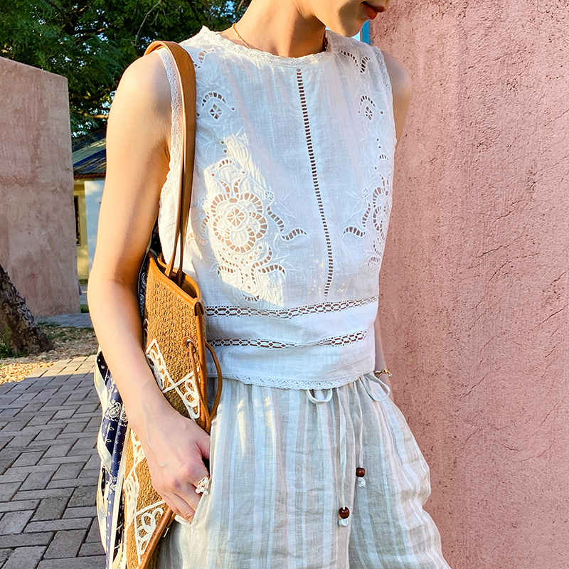 French Designer Boho White Cot - Embroidery On Shirt 评论和价格
