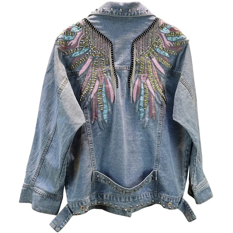 2026 New AutumnFashion Rivet W - Embroidery Jacket Jeans 评论和价格