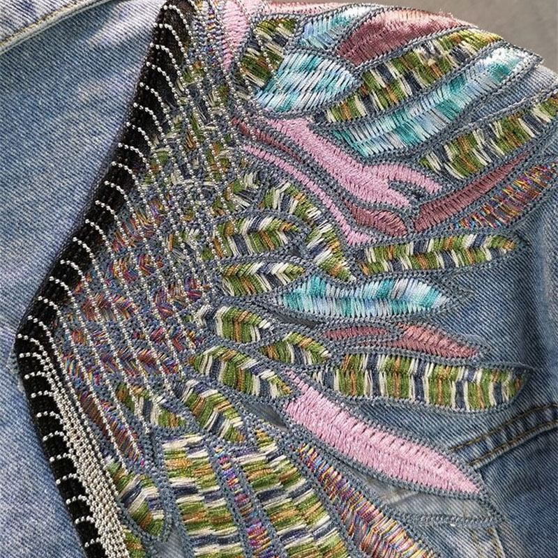 2026 New AutumnFashion Rivet W - Embroidery Jacket Jeans 评论和价格