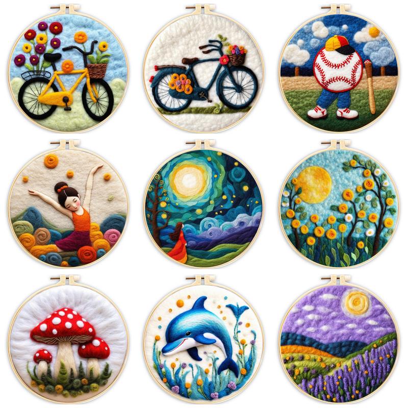 RUOPOTY Bicycle Pattern Diy Wo - Printed Embroidery Kit 评论和价格