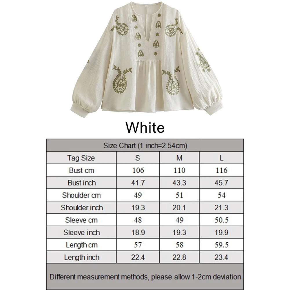 Womens New Loose Cotton Embroi - Embroidery On Shirt 评论和价格