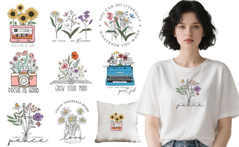 Cartoon Floral Flower Iron On  - Embroidery On Shirt 评论和价格