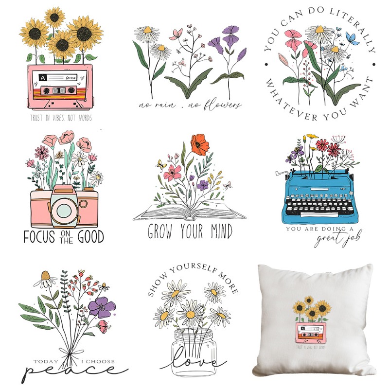Cartoon Floral Flower Iron On  - Embroidery On Shirt 评论和价格