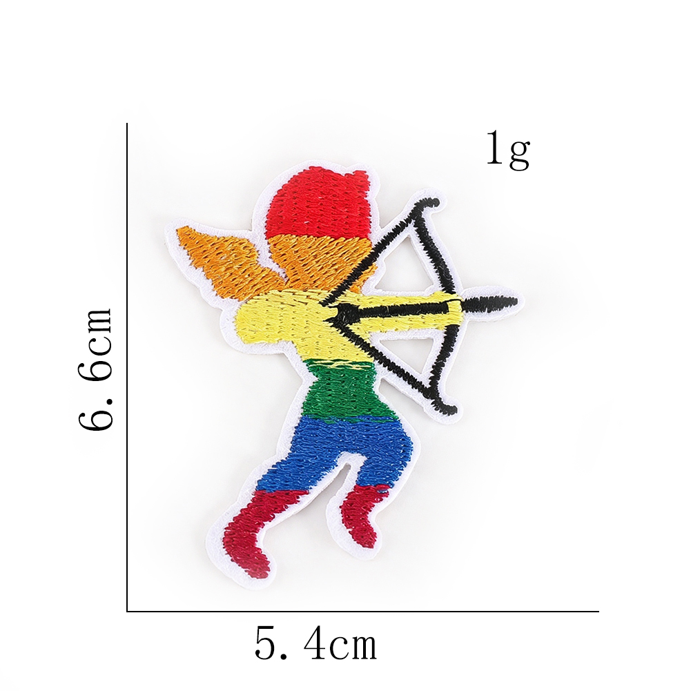 2pcs Rainbow Cupid Angel Embro - Embroidery Jacket Jeans 评论和价格