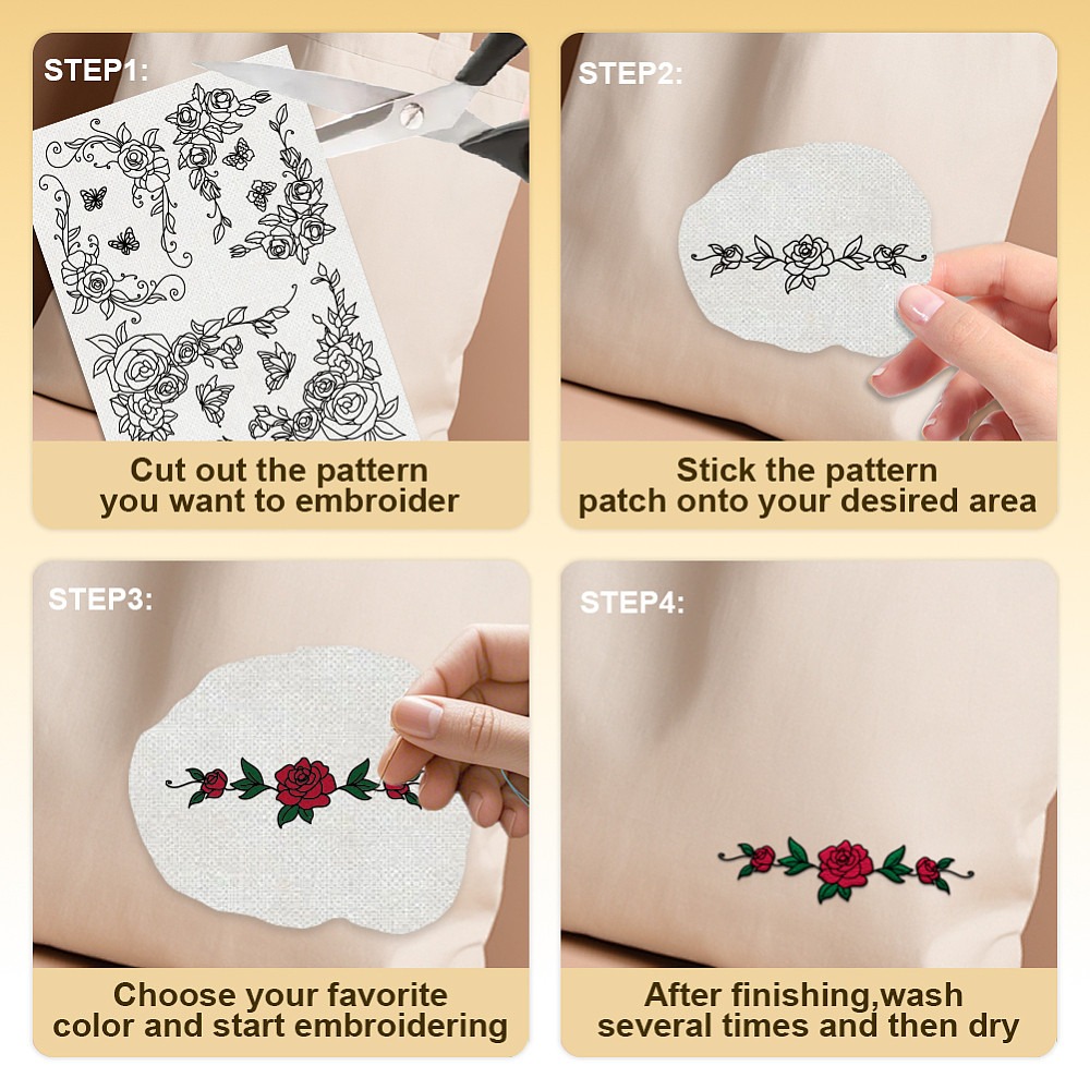 38Pcs Rose Lace 4 Sheets Water - Embroidery Rose Stitch 评论和价格