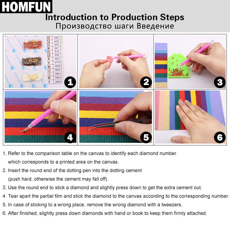 HOMFUN Diamond Painting Full S - Embroidery Roll Pattern 评论和价格