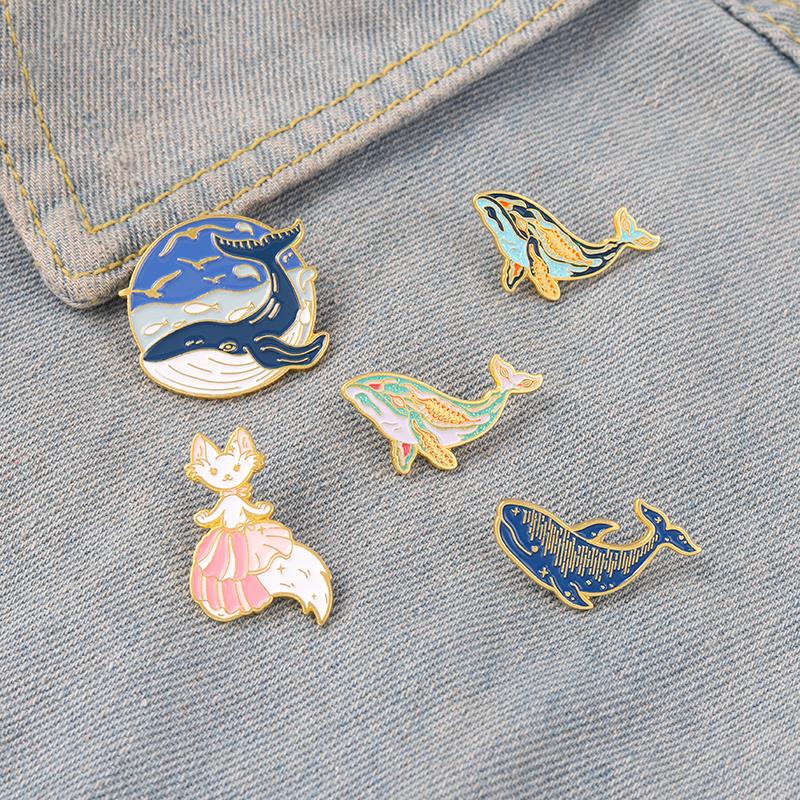 Whale Enamel Pin Dreamy Humpba - Embroidery Whale 评论和价格