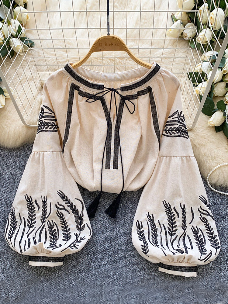 Women Bohemian-style Blouse Em - Embroidery On Shirt 评论和价格