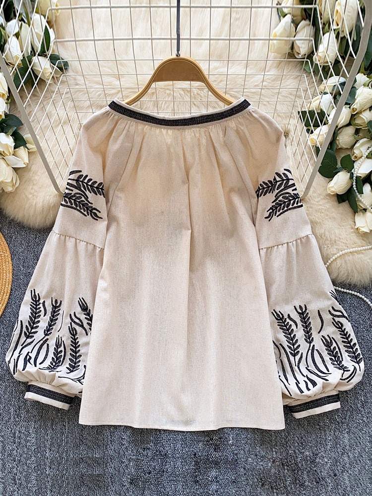 Women Bohemian-style Blouse Em - Embroidery On Shirt 评论和价格