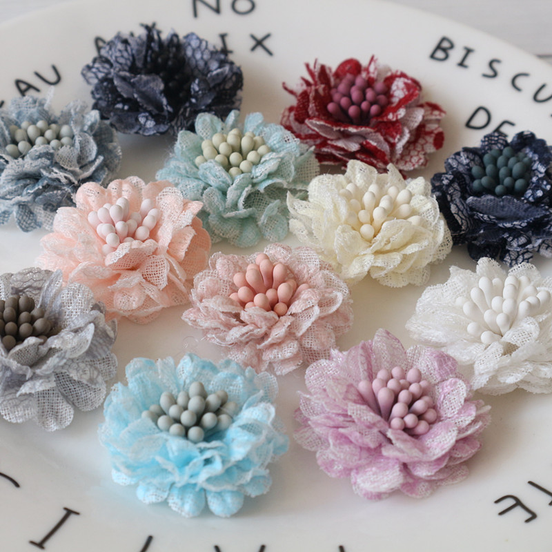 10Pcs 3CM Handmade Small Lace  - Embroidery Daisy Flower 评论和价格