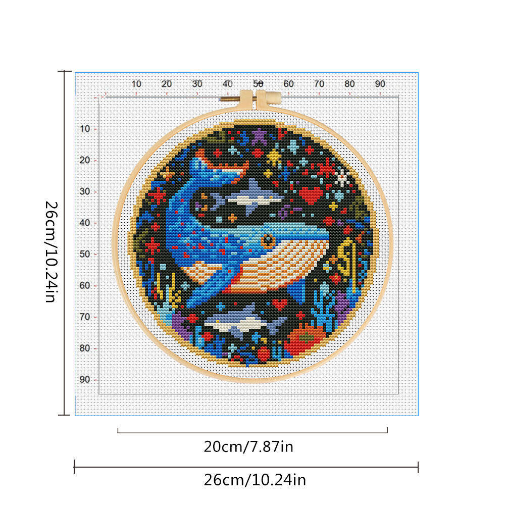 DIY Cross Stitch Whale Embroid - Embroidery Whale 评论和价格
