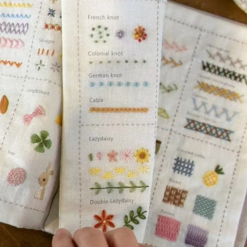 Linen DIY Stitch Book Loose Le - Embroidery Guide Book 评论和价格