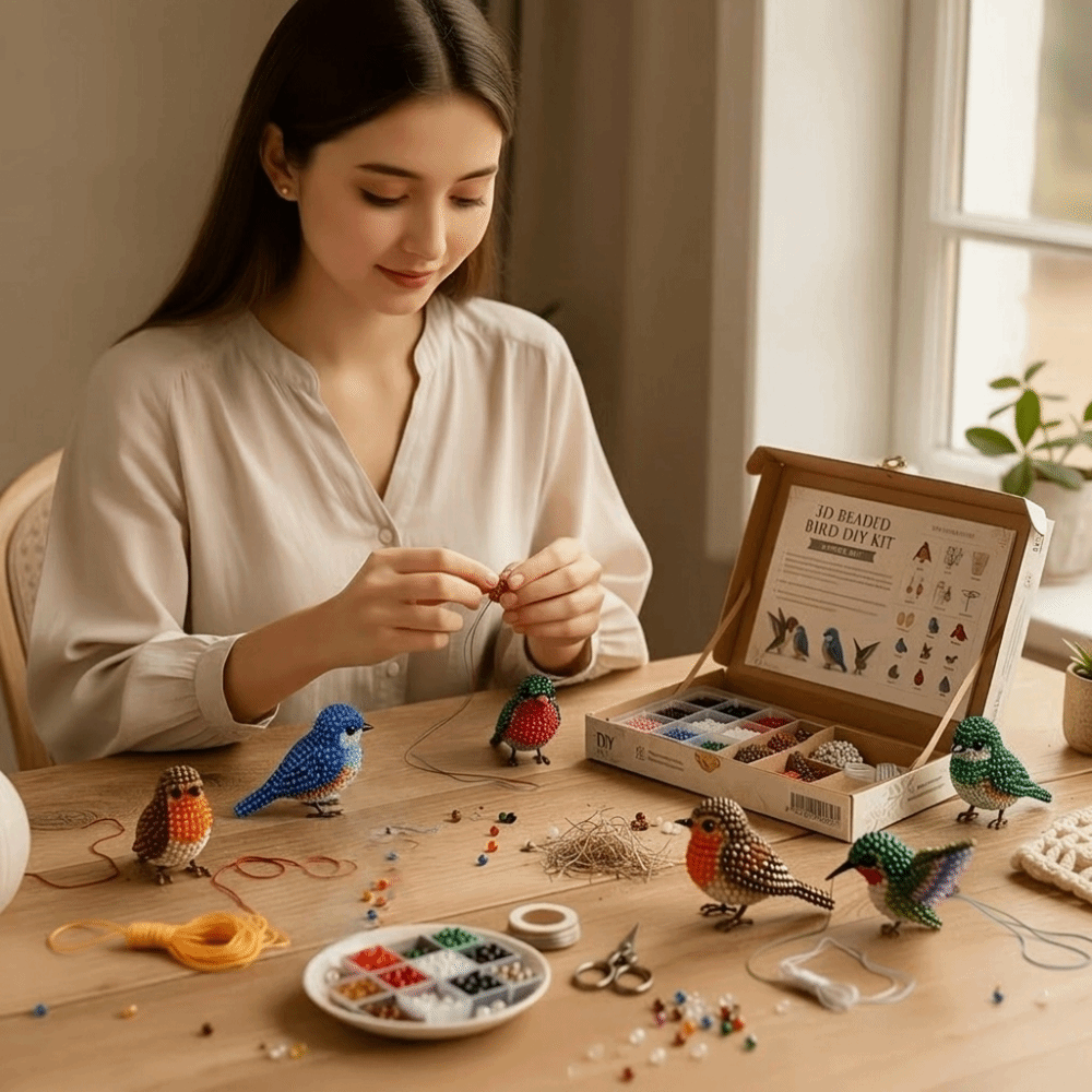 Handmade DIY Animal Bead Embro - Embroidery Kit Set 评论和价格