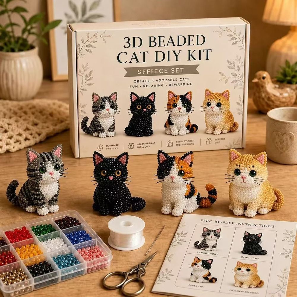 Handmade DIY Animal Bead Embro - Embroidery Kit Set 评论和价格