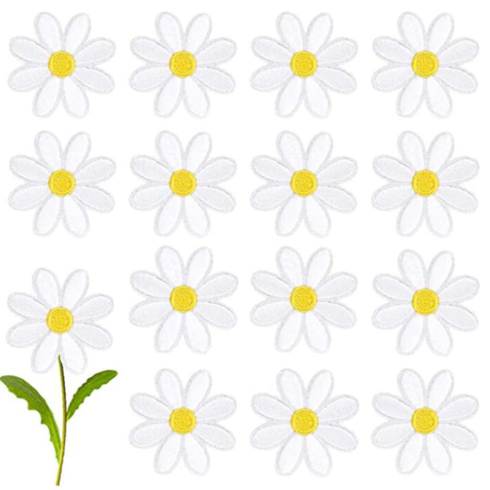 10Pcs Daisy Flower Iron On Pat - Embroidery Daisy Flower 评论和价格