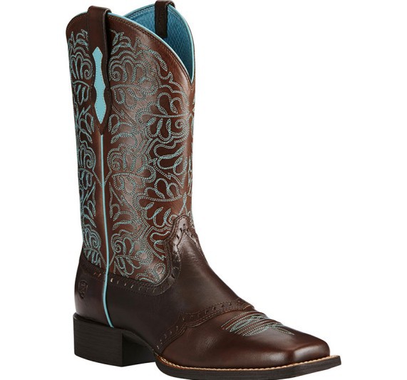 Men's Brown Leather Cowboy Boo - Embroidery Pattern 评论和价格