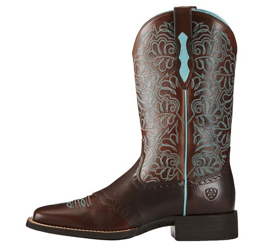 Men's Brown Leather Cowboy Boo - Embroidery Pattern 评论和价格