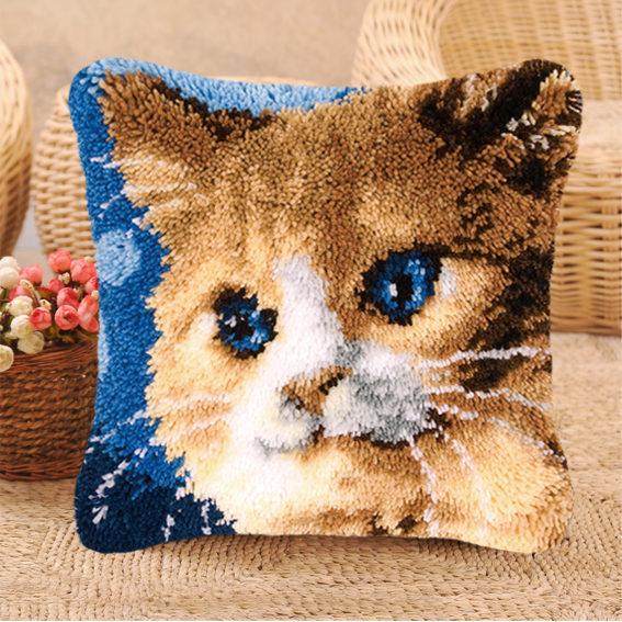 Cat Series Latch Hook Kit Mats - Printed Embroidery Kit 评论和价格