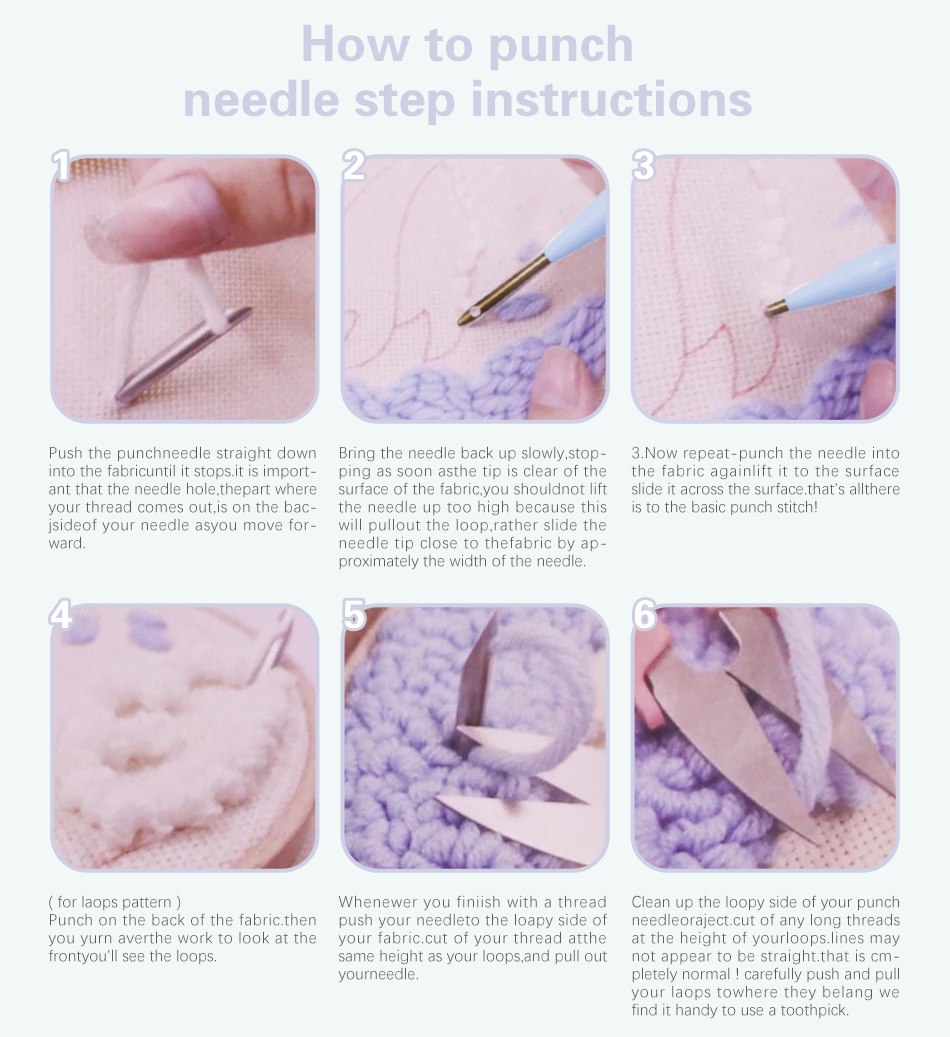 DIY Punch Needle Kits Cute Ani - Embroidery Roll Pattern 评论和价格