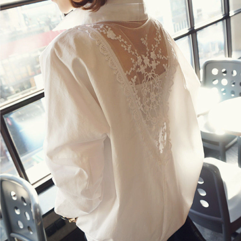 Fashion V-Neck Embroidery Gauz - Embroidery On Shirt 评论和价格