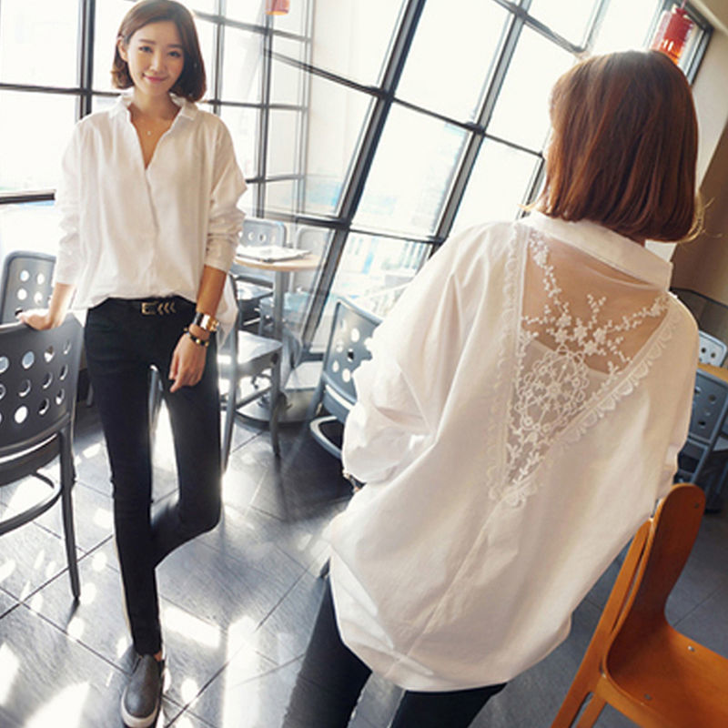 Fashion V-Neck Embroidery Gauz - Embroidery On Shirt 评论和价格